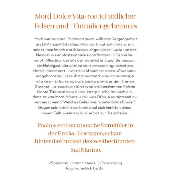 Der Fall San Marino Paolo Ritter Giallo soft mistero