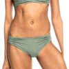 Slip Bikini Roxy Donna Antracite Tessuto Riciclato Mare