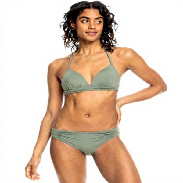 Slip Bikini Roxy Donna Antracite Tessuto Riciclato Mare