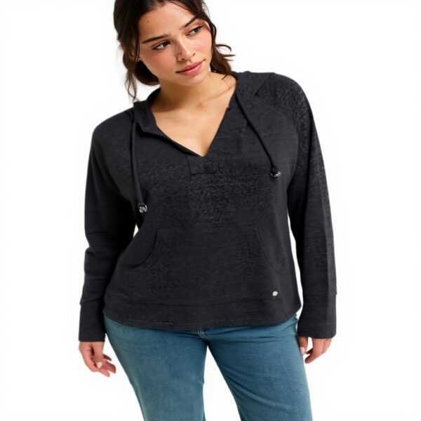 Felpa con cappuccio Roxy Donna tessuto fiammato relax