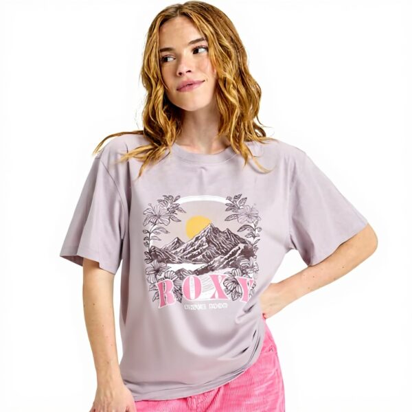 T-Shirt Donna Roxy Hangloose Cotone Organico Vintage Indaco