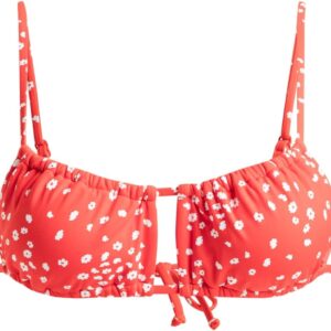Roxy Bralette Bikini Top Donna Regolabile Nero Poppy Red-0