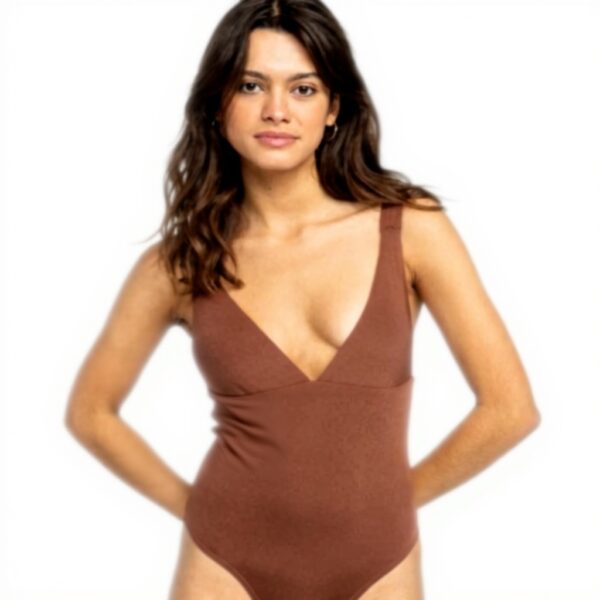 Costume intero Roxy donna morbido riciclato marrone