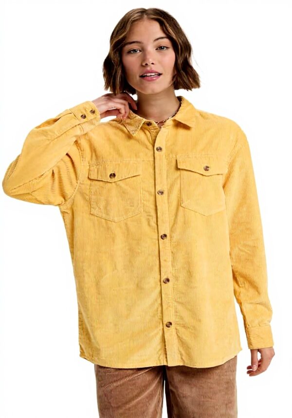 Roxy camicia donna velluto cotone abbottonatura riciclata