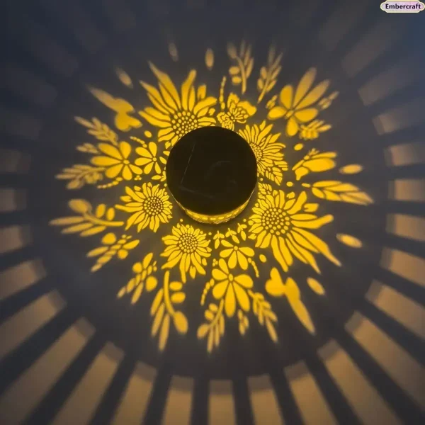 🇲🇦🔥 Applique solaire murale tournesol – Lampe décorative de jardin mandala – Lumière LED chaude – Lampe solaire étanche pour terrasse – 7 couleurs – Convient aux jardins, clôtures, porches, balcons et aménagements paysagers – Paiement à la livraison 🔥🌻🌿💡🛒