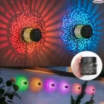 🇲🇦🔥 Applique solaire murale tournesol – Lampe décorative de jardin mandala – Lumière LED chaude – Lampe solaire étanche pour terrasse – 7 couleurs – Convient aux jardins, clôtures, porches, balcons et aménagements paysagers – Paiement à la livraison 🔥🌻🌿💡🛒