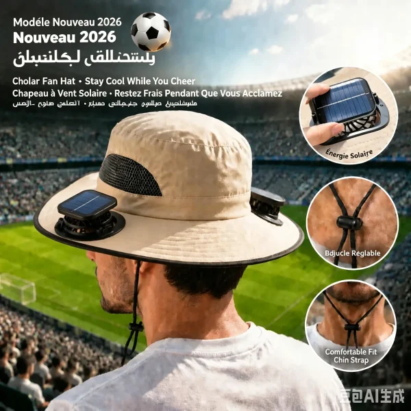 🇲🇦🔥Nouveau chapeau ventilateur de refroidissement extérieur à énergie solaire – deux ventilateurs solaires – Paiement à la livraison 🔥🧢🌞💨🛒